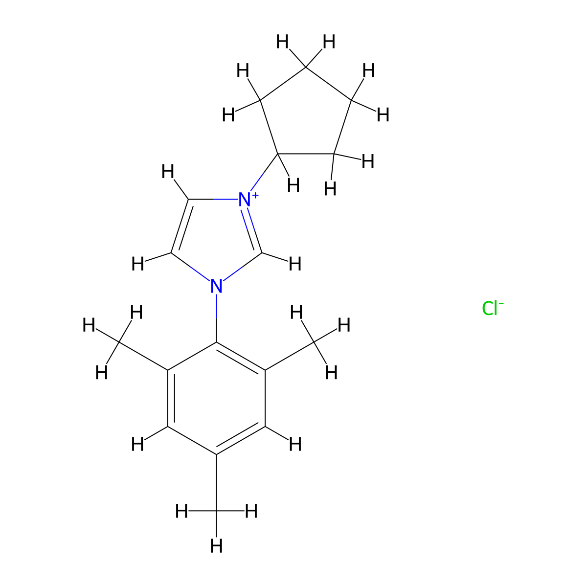 1-Cyclopentyl-3-mesityl-1H-imidazol-3-ium chloride molecular structure, CAS 1583244-01-2