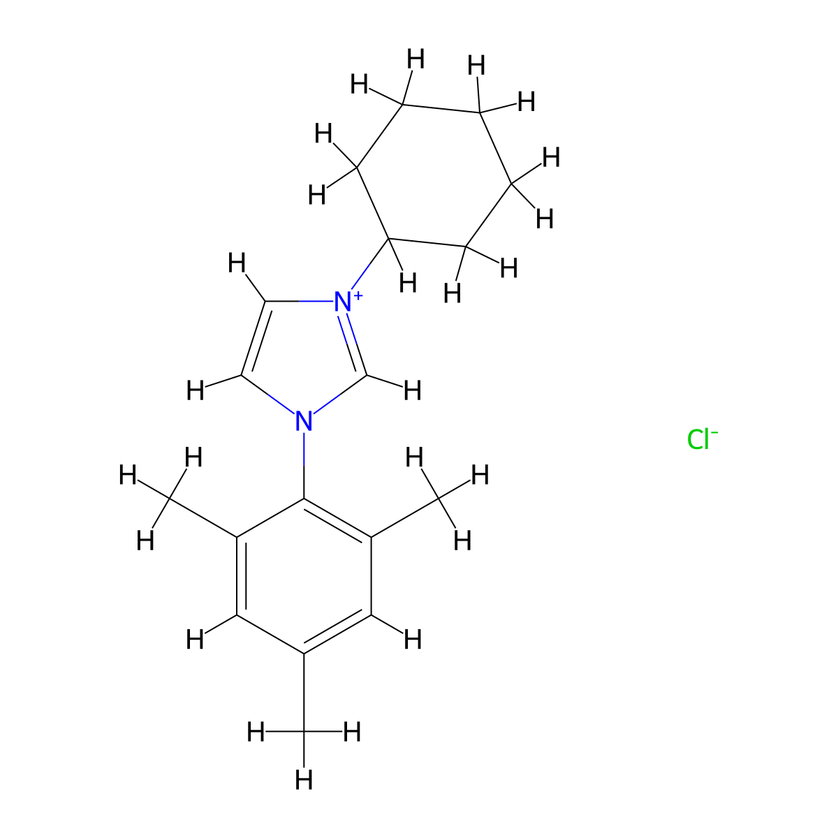1-Cyclohexyl-3-mesityl-1H-imidazol-3-ium chloride molecular structure, CAS 1583244-03-4