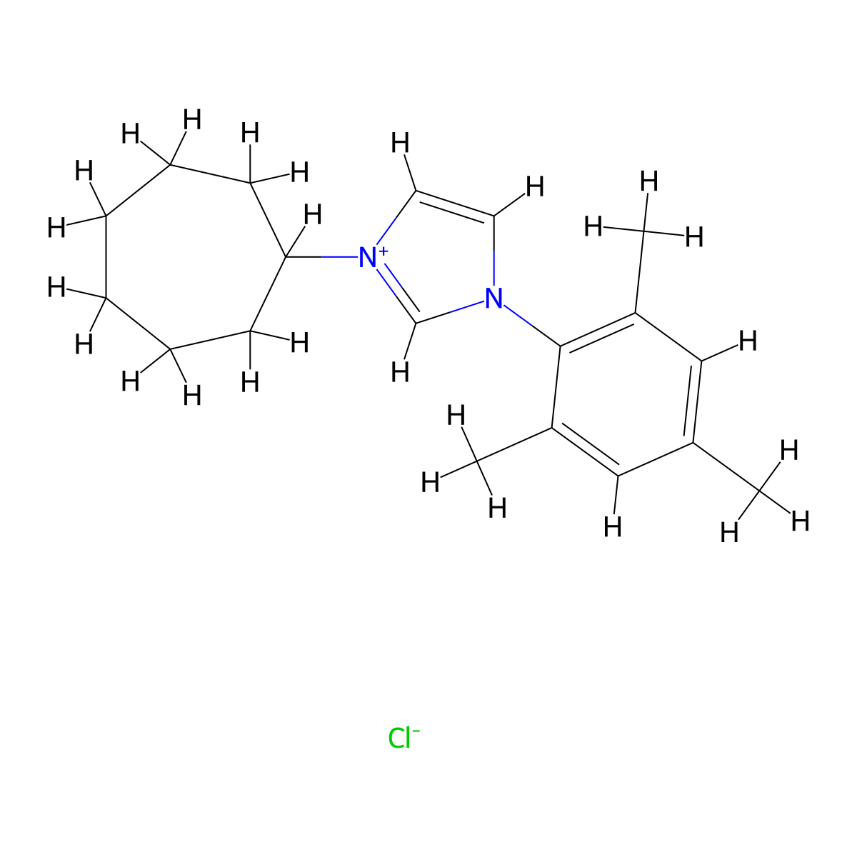 1-Cycloheptyl-3-mesityl-1H-imidazol-3-ium chloride molecular structure, CAS 1583244-04-5
