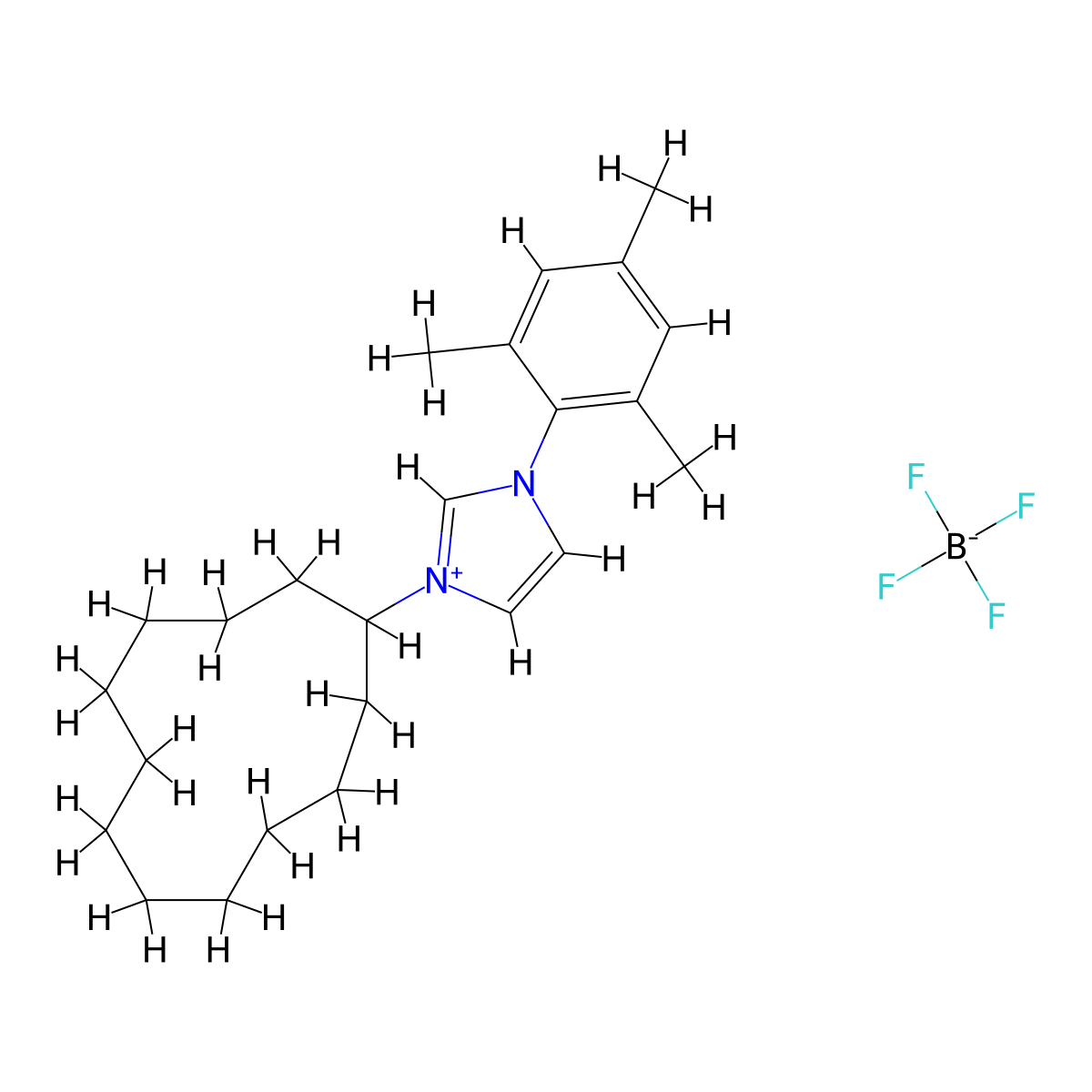 3-Cyclododecyl-1-mesityl-1H-imidazol-3-ium tetrafluoroborate molecular structure, CAS 1583244-17-0
