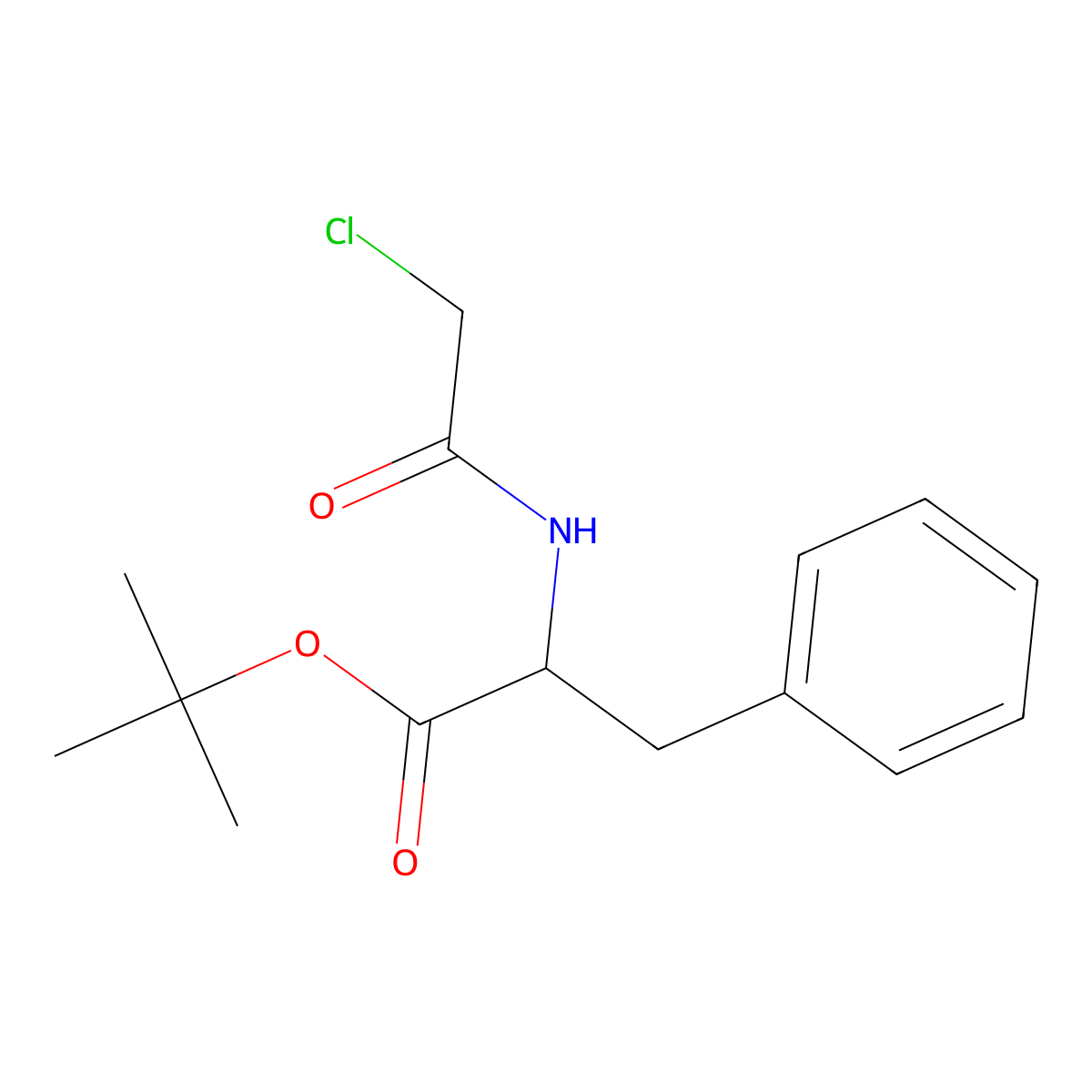 tert-butyl (2R)-2-(2-chloroacetamido)-3-phenylpropanoate molecular structure, CAS 1583245-31-1
