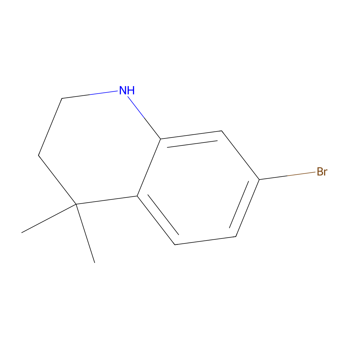 7-Bromo-4,4-dimethyl-1,2,3,4-tetrahydroquinoline molecular structure, CAS 158326-77-3