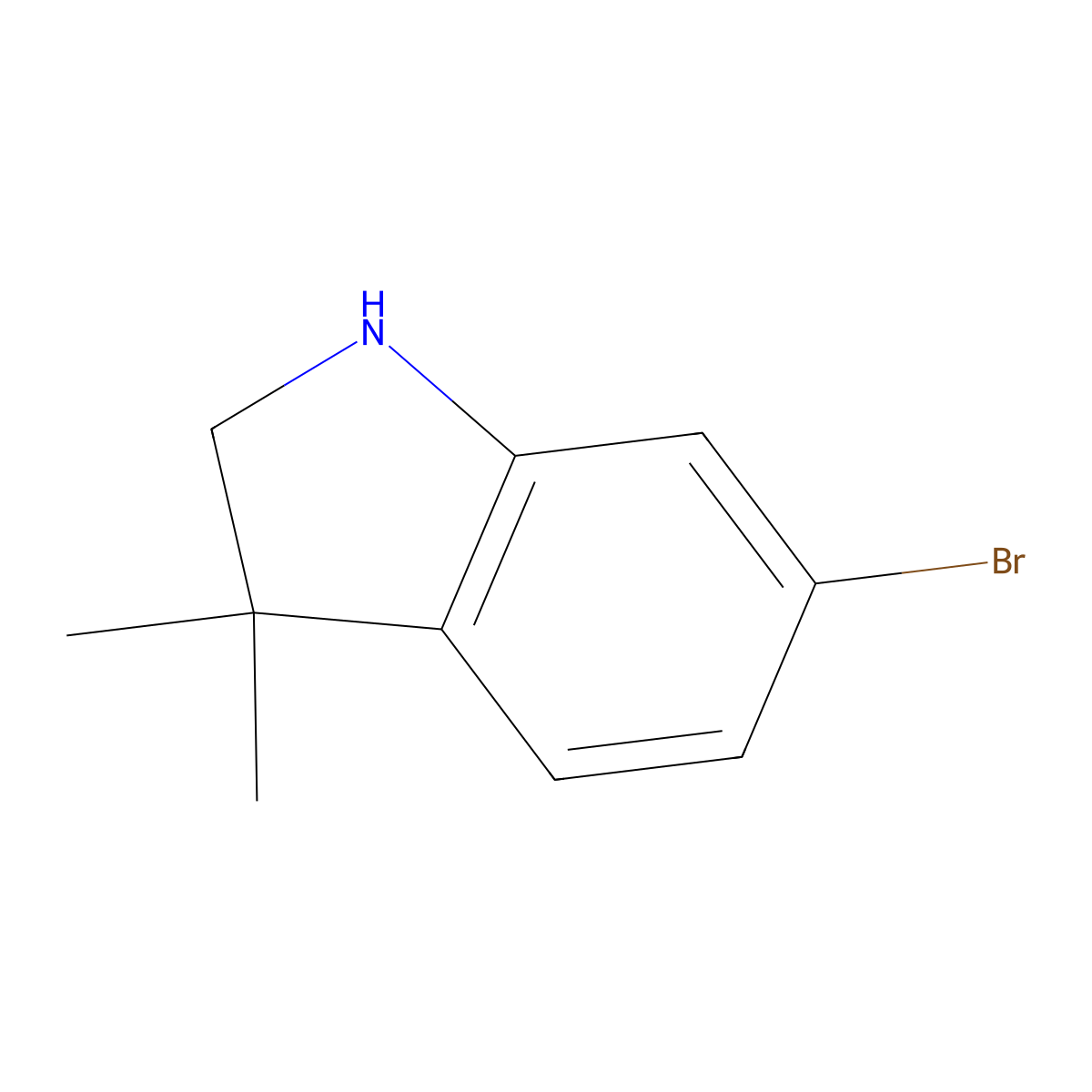 6-Bromo-3,3-dimethylindoline molecular structure, CAS 158326-85-3