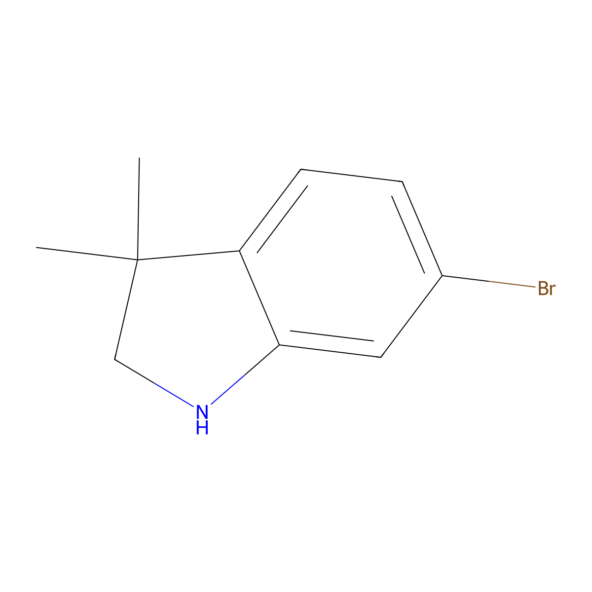 6-Bromo-3,3-dimethylindoline molecular structure, CAS 158326-85-3