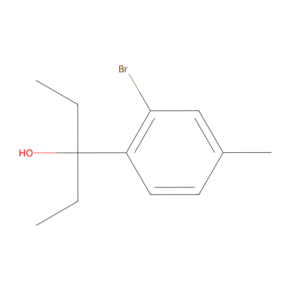 3-(2-Bromo-4-methylphenyl)pentan-3-ol molecular structure, CAS 1583297-71-5