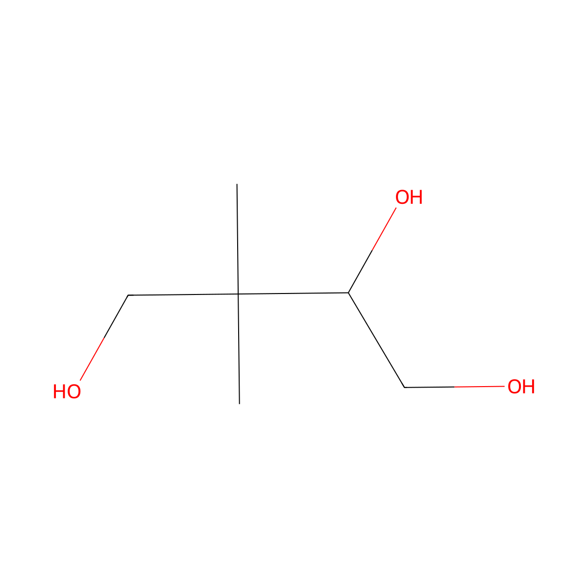 3,3-Dimethylbutane-1,2,4-triol molecular structure, CAS 15833-80-4
