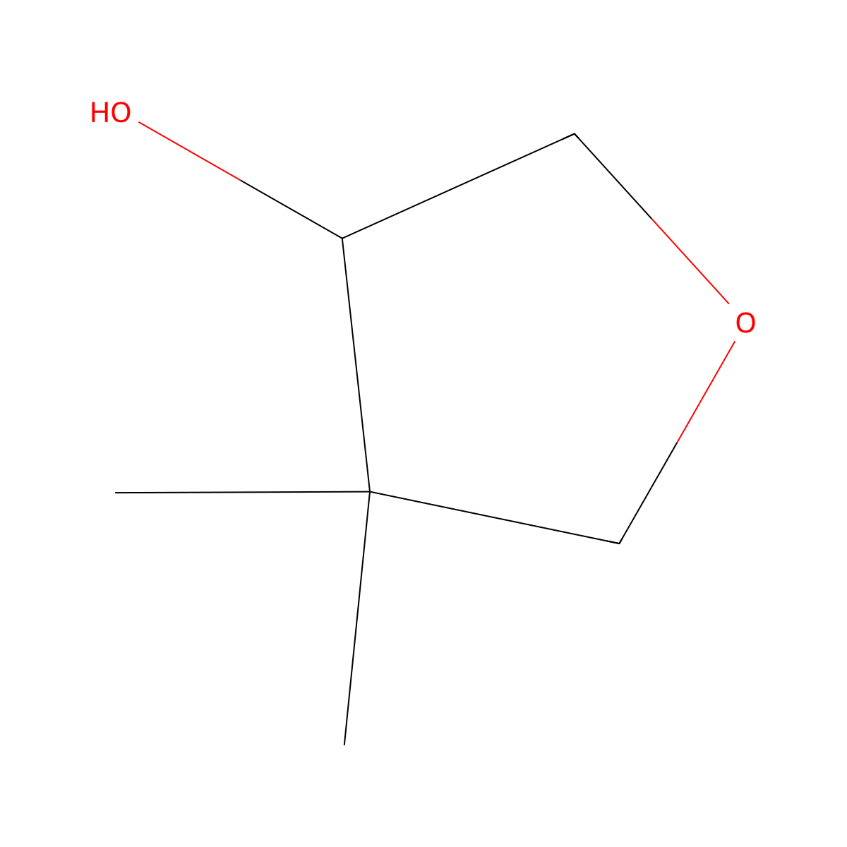 4,4-Dimethyltetrahydrofuran-3-ol molecular structure, CAS 15833-82-6