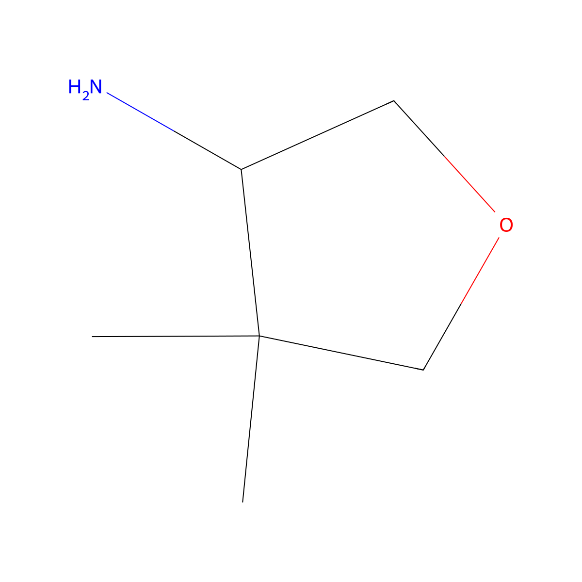 4,4-Dimethyloxolan-3-amine molecular structure, CAS 15833-87-1