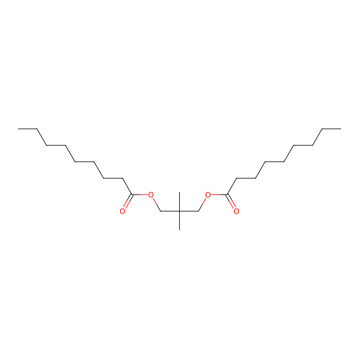 Nonanoic acid, 1,1'-(2,2-dimethyl-1,3-propanediyl) ester molecular structure, CAS 15834-05-6