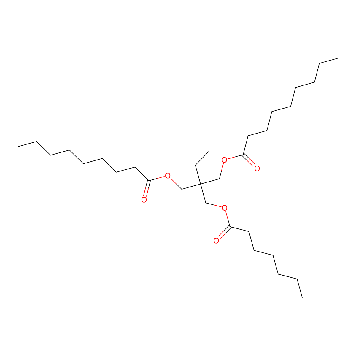 2-Ethyl-2-(((1-oxoheptyl)oxy)methyl)propane-1,3-diyl dinonan-1-oate molecular structure, CAS 15834-06-7