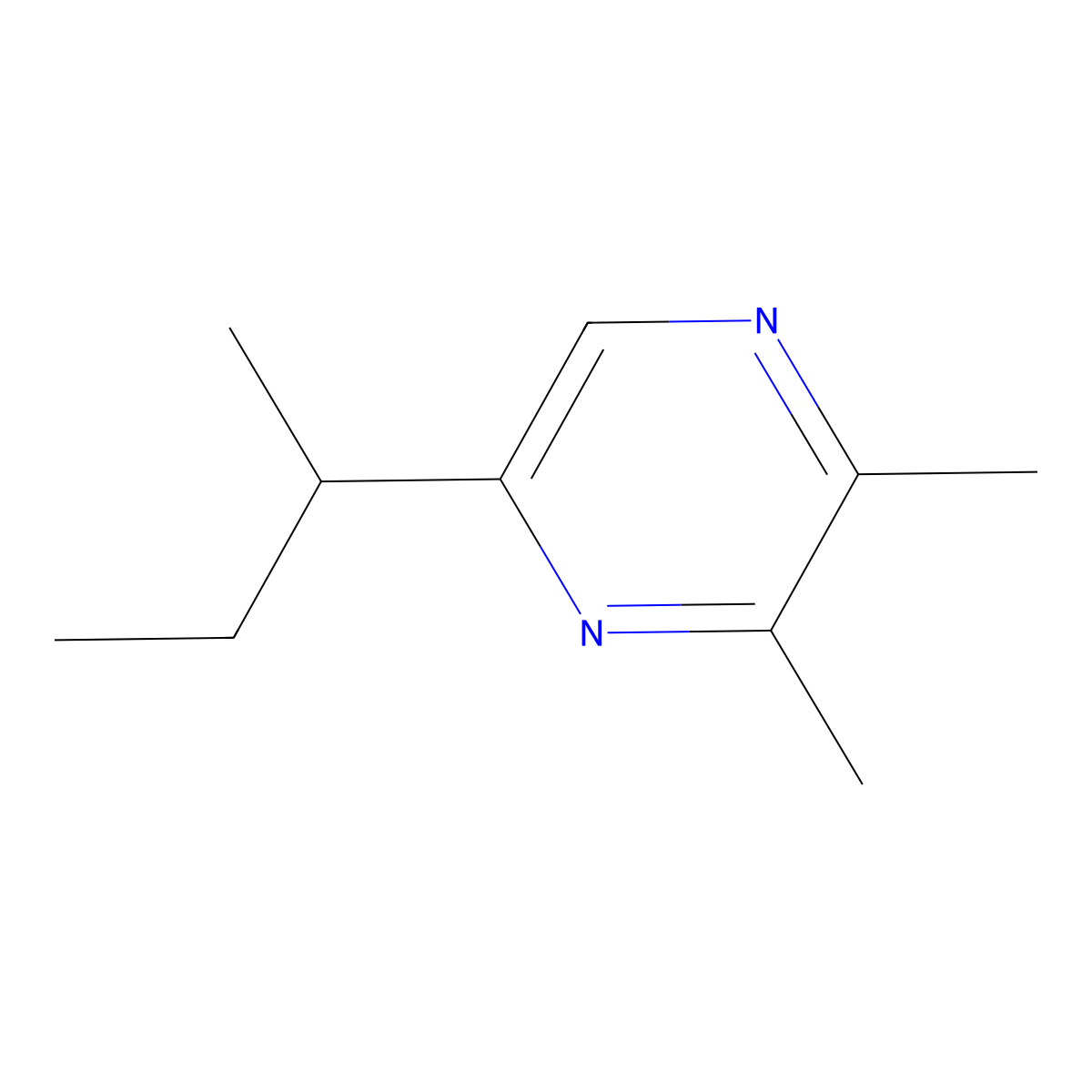 5-Sec-butyl-2,3-dimethylpyrazine, 98% molecular structure, CAS 15834-78-3