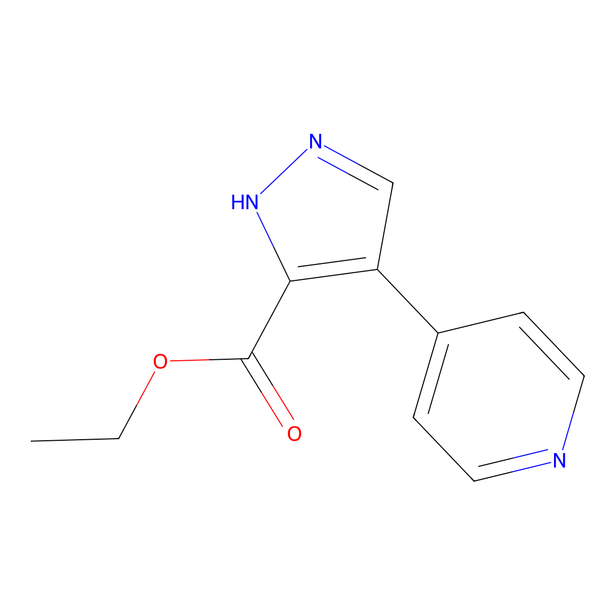 ethyl 4-(4-pyridyl)-1H-pyrazole-3-carboxylate molecular structure, CAS 1583555-40-1