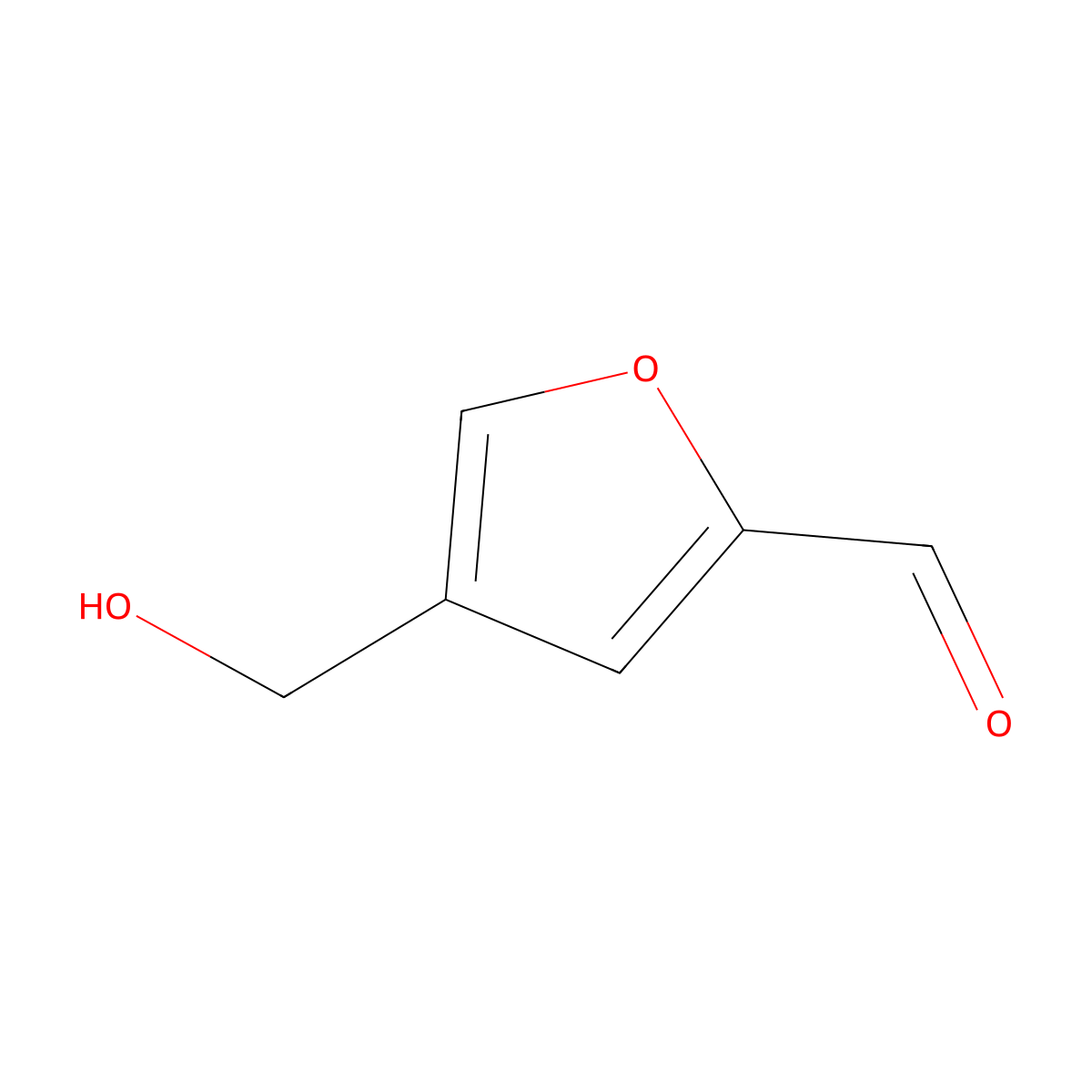 4-(Hydroxymethyl)furan-2-carbaldehyde molecular structure, CAS 158360-01-1