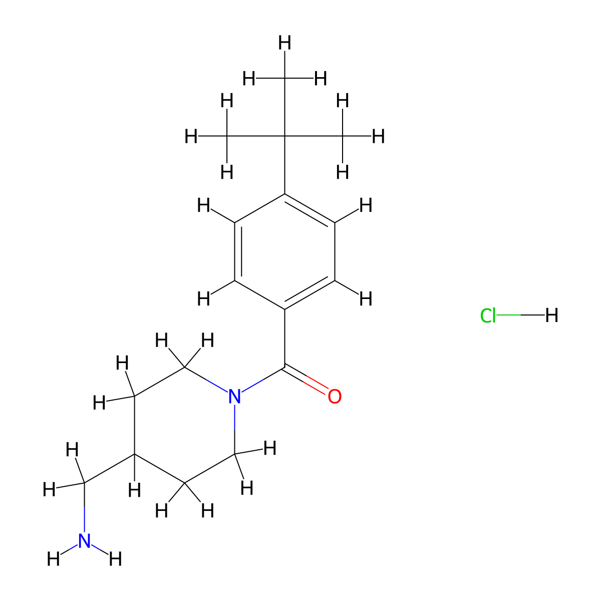 {[1-(4-Tert-butylbenzoyl)piperidin-4-yl]methyl}amine hydrochloride molecular structure, CAS 1583601-84-6