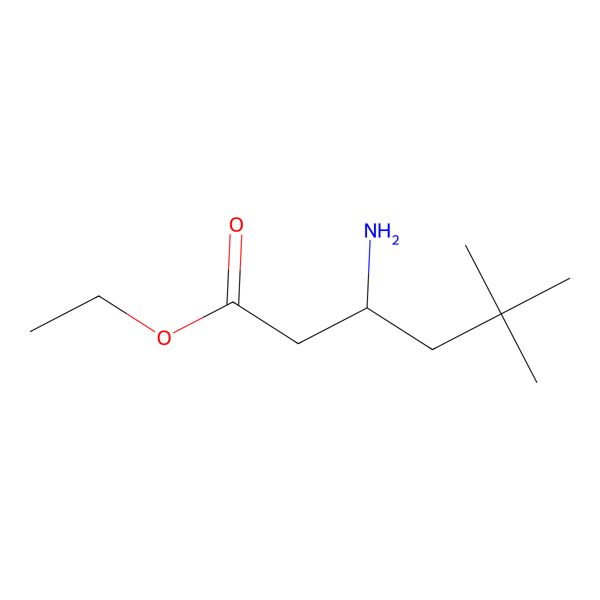 Ethyl 3-amino-5,5-dimethylhexanoate molecular structure, CAS 158362-75-5