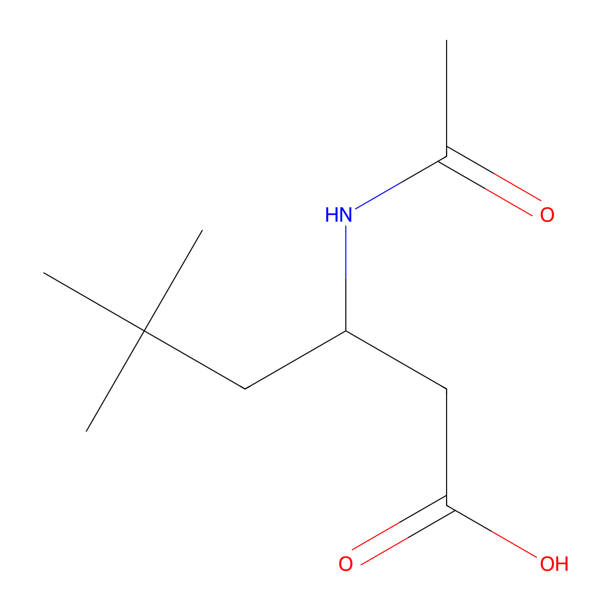 3-Acetamido-5,5-dimethylhexanoic acid molecular structure, CAS 158362-80-2