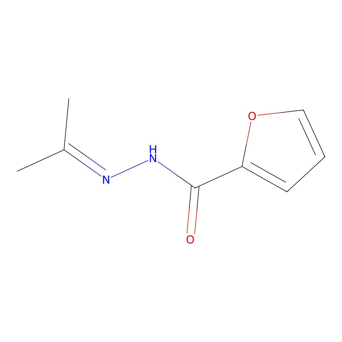2-Furancarboxylic acid, 2-(1-methylethylidene)hydrazide molecular structure, CAS 158364-47-7