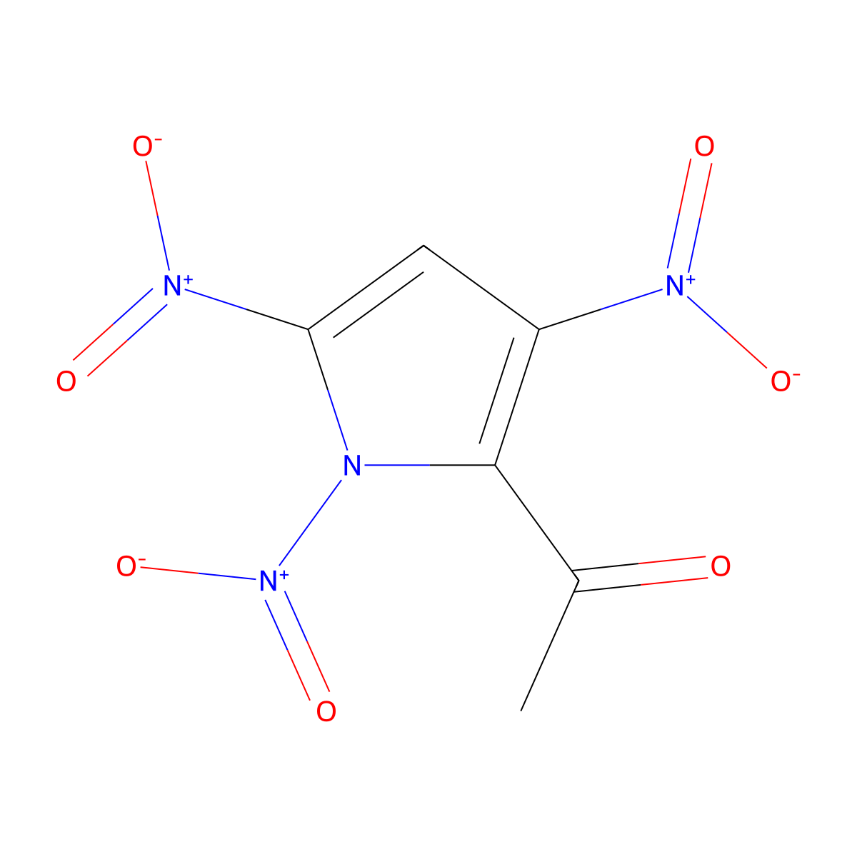 1,3,5-Trinitro-2-acetylpyrrole molecular structure, CAS 158366-46-2
