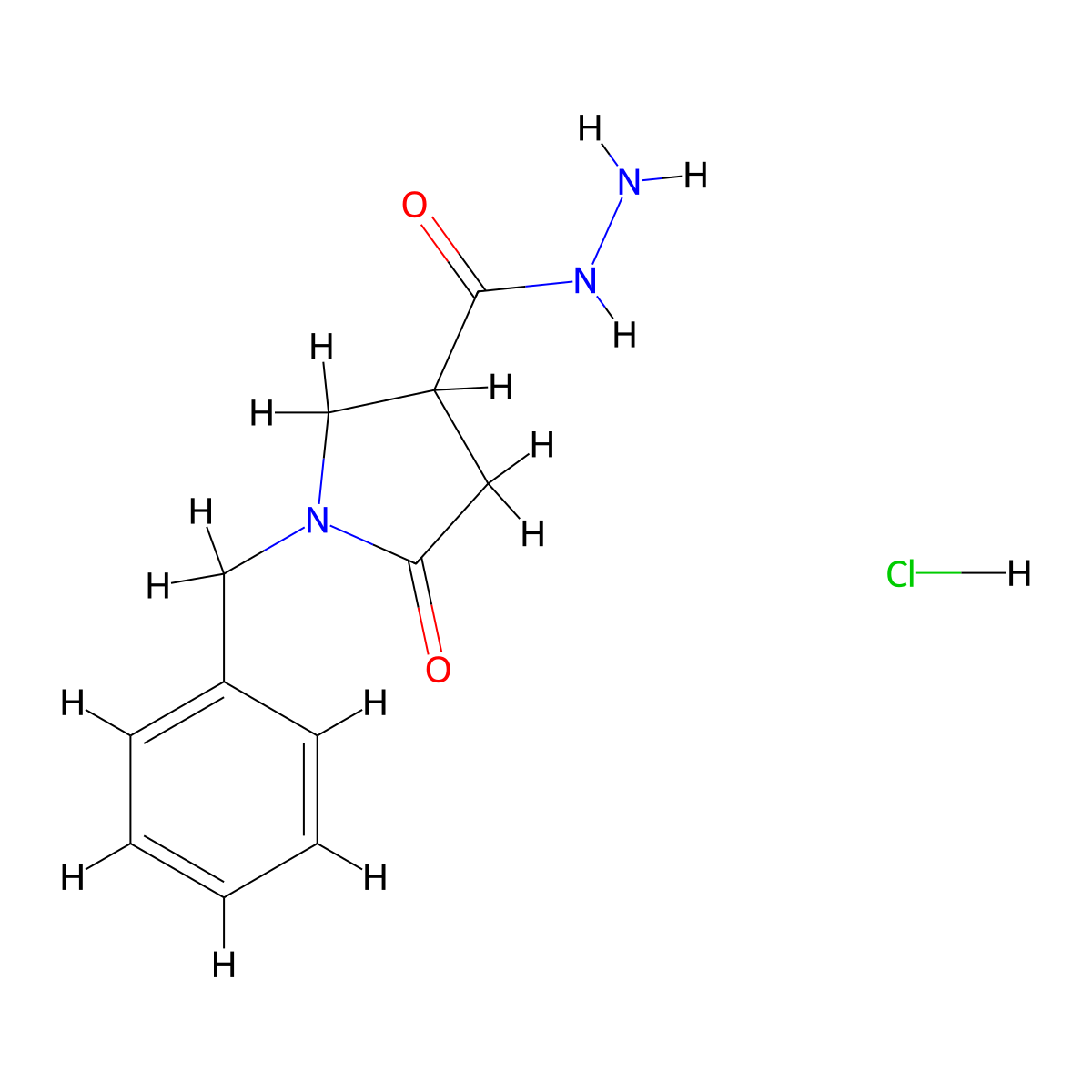 1-Benzyl-5-oxopyrrolidine-3-carbohydrazide hydrochloride molecular structure, CAS 1583709-39-0