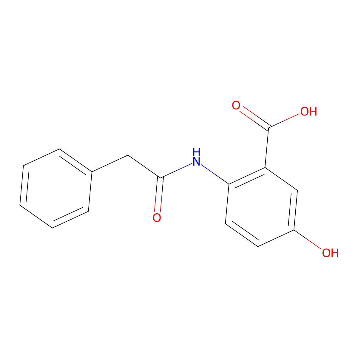 5-Hydroxy-2-[(phenylacetyl)amino]benzoic acid molecular structure, CAS 158382-20-8