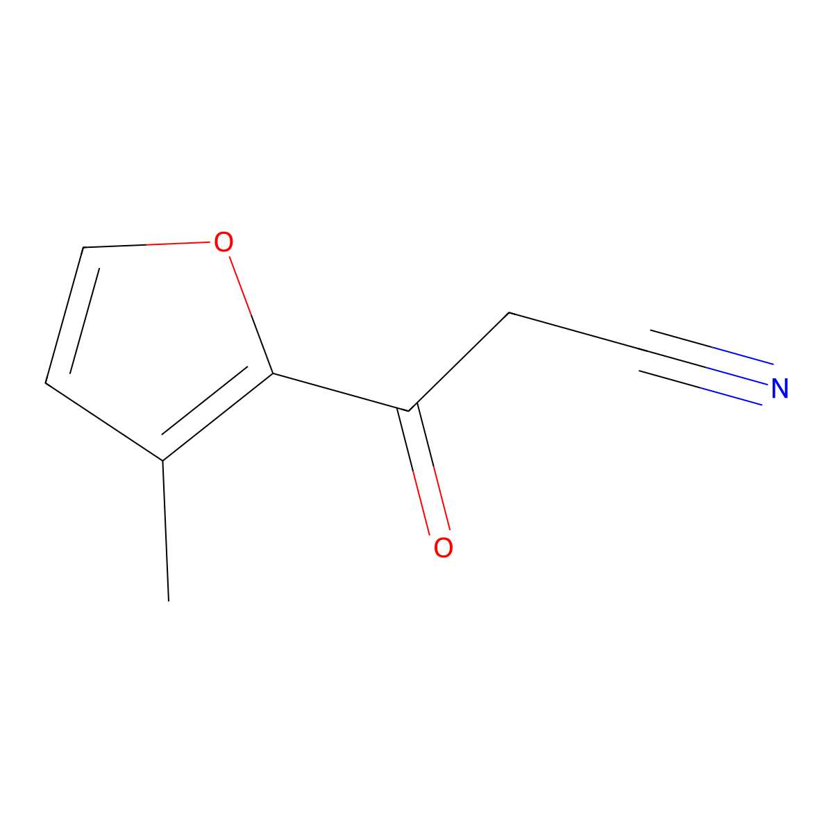 3-(3-Methylfuran-2-yl)-3-oxopropanenitrile molecular structure, CAS 158386-96-0