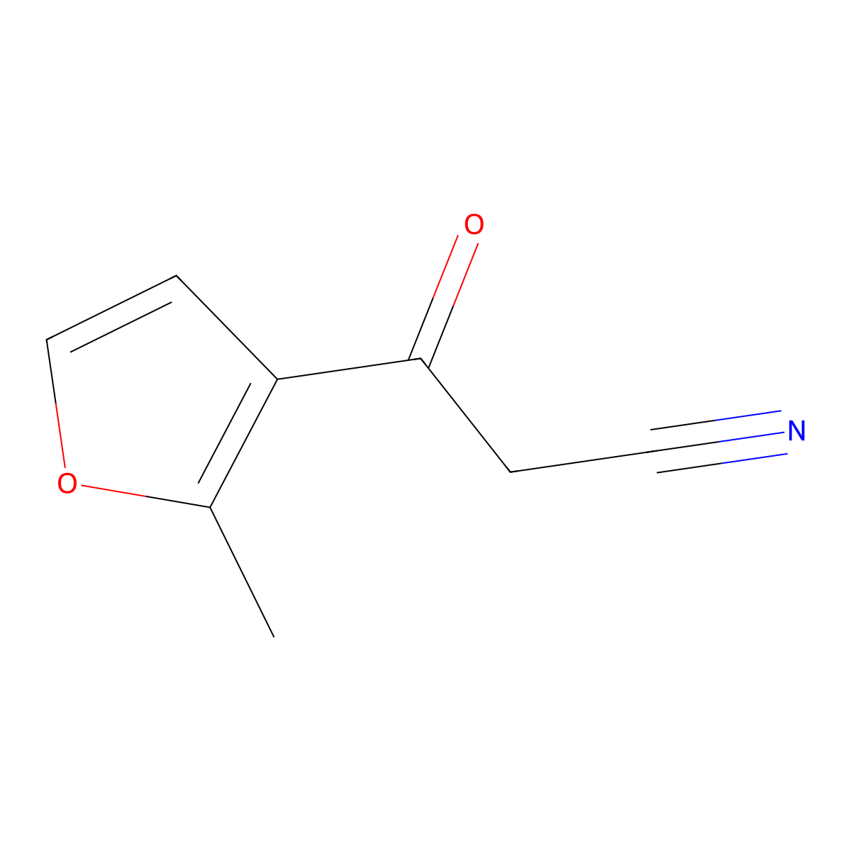 3-(2-Methyl-3-Furyl)-3-Oxopropanenitrile molecular structure, CAS 158386-97-1