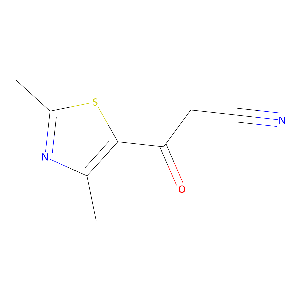 3-(Dimethyl-1,3-thiazol-5-yl)-3-oxopropanenitrile molecular structure, CAS 158387-02-1