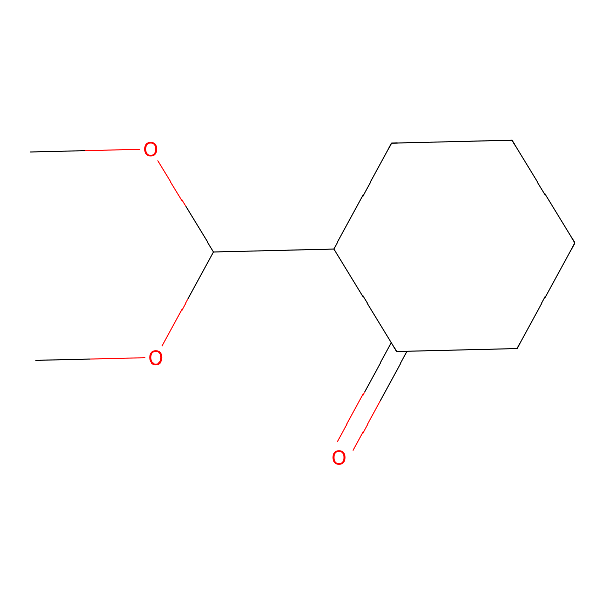 2-(Dimethoxymethyl)cyclohexan-1-one molecular structure, CAS 15839-38-0