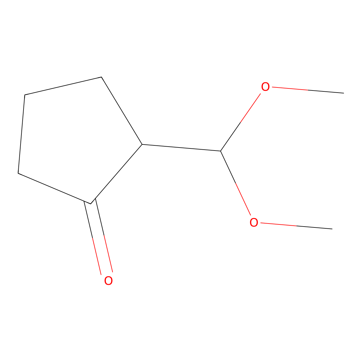 2-(Dimethoxymethyl)cyclopentan-1-one molecular structure, CAS 15839-44-8