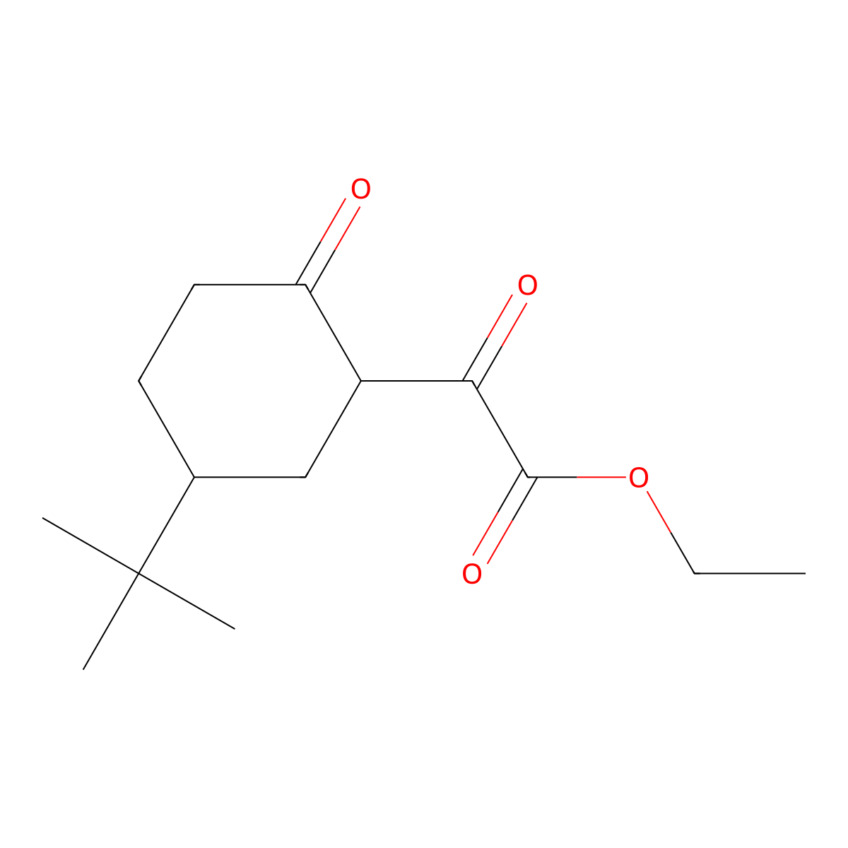 Ethyl 2-(5-(tert-butyl)-2-oxocyclohexyl)-2-oxoacetate molecular structure, CAS 15839-52-8