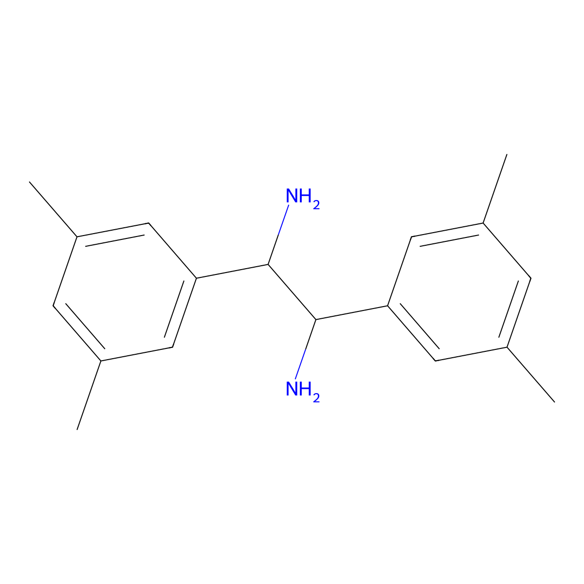 (1S,2S)-1,2-bis(3,5-dimethylphenyl)ethane-1,2-diamine molecular structure, CAS 158391-59-4