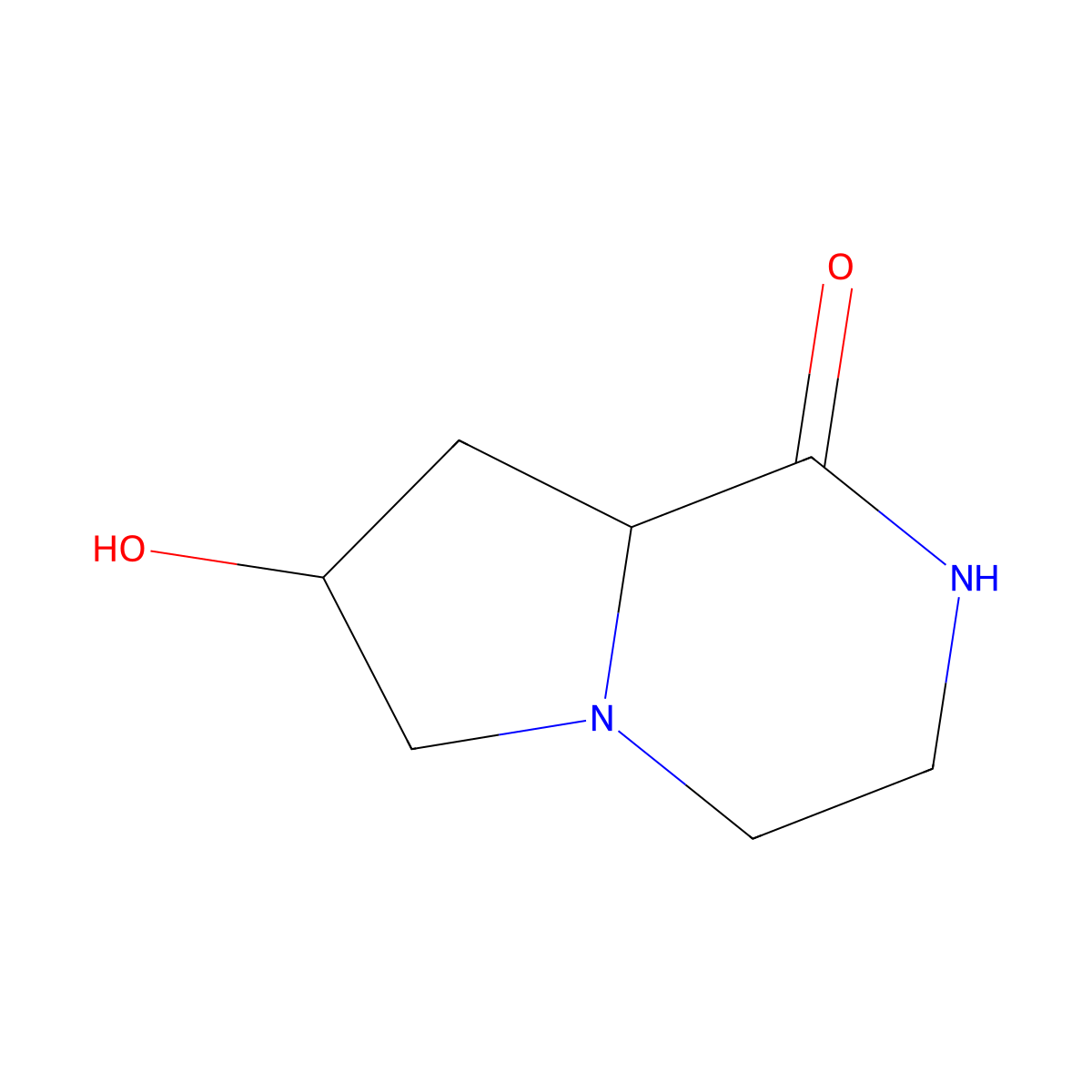 (7R,8aS)-7-Hydroxyhexahydropyrrolo[1,2-a]pyrazin-1(2H)-one molecular structure, CAS 158393-18-1