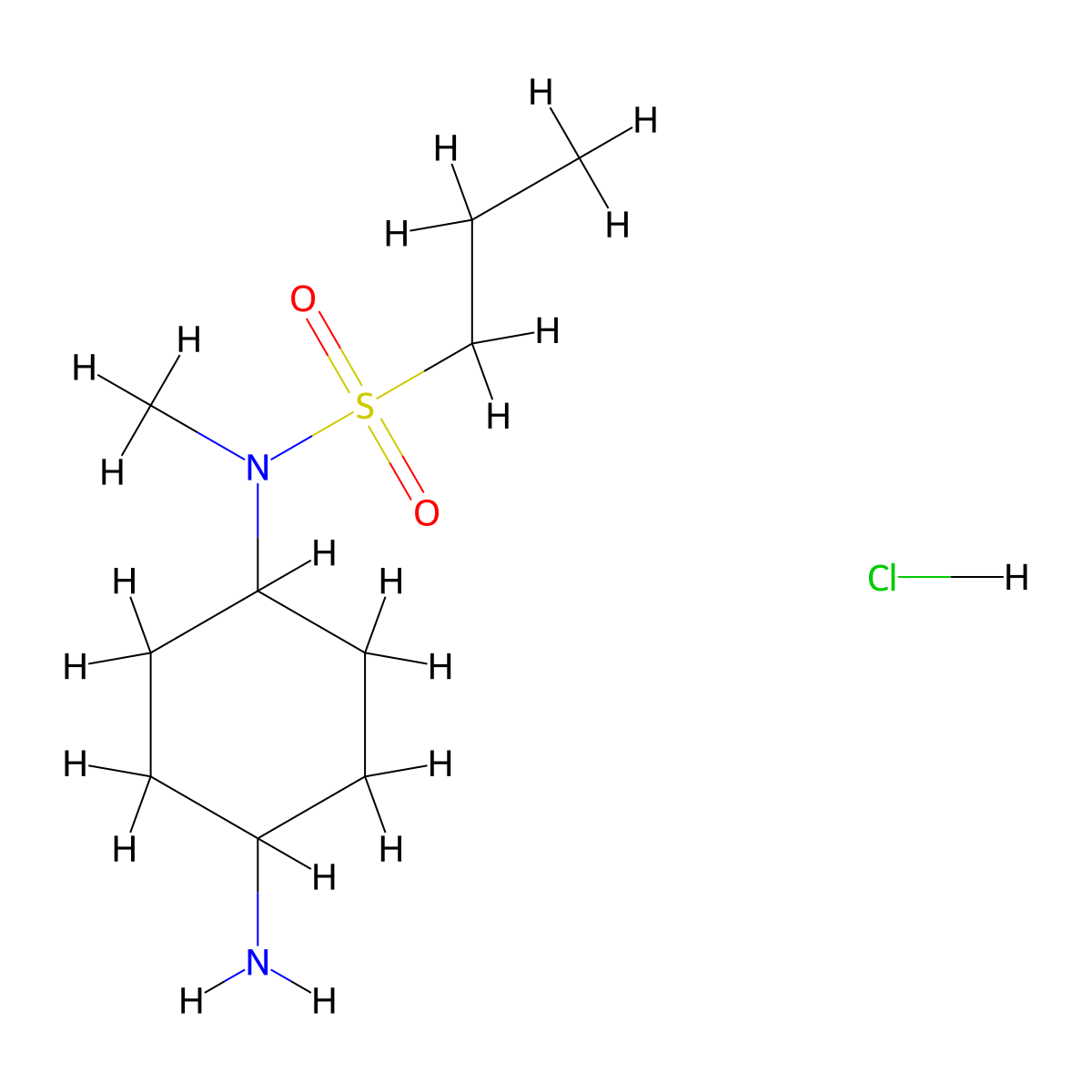 N-(4-aminocyclohexyl)-N-methylpropane-1-sulfonamide hydrochloride molecular structure, CAS 1583981-66-1