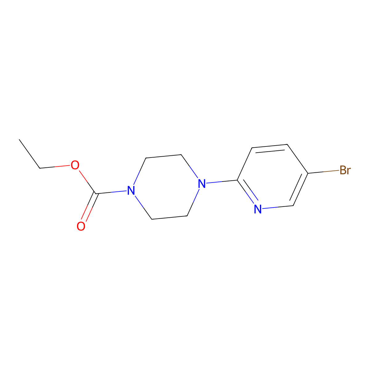 Ethyl 4-(5-bromopyridin-2-yl)piperazine-1-carboxylate molecular structure, CAS 158399-59-8