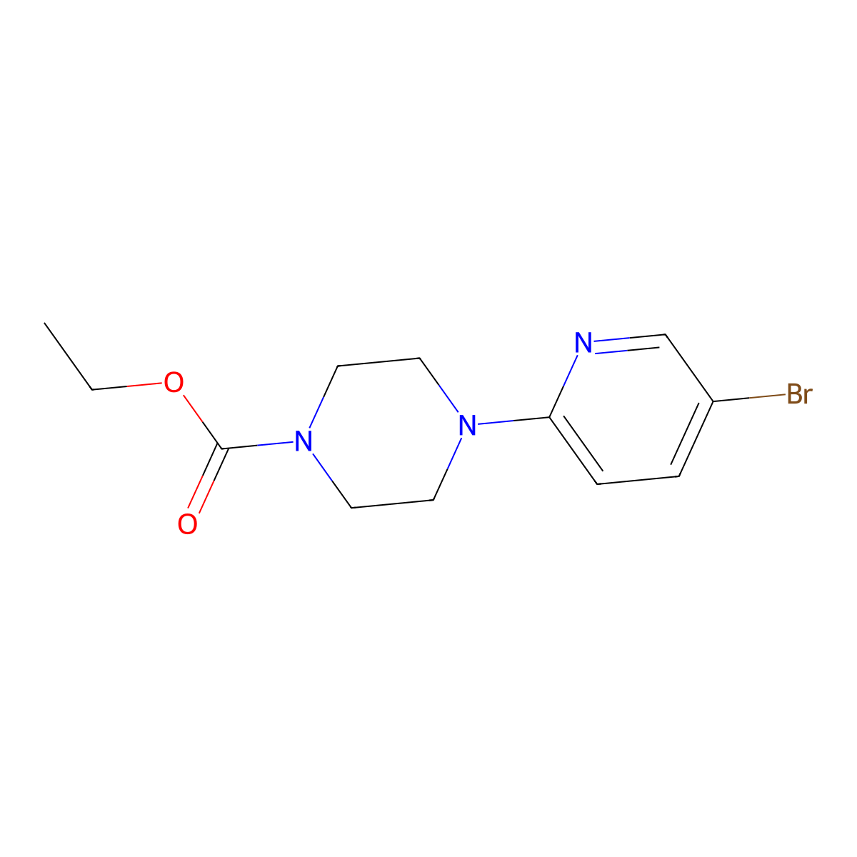 Ethyl 4-(5-bromopyridin-2-yl)piperazine-1-carboxylate molecular structure, CAS 158399-59-8