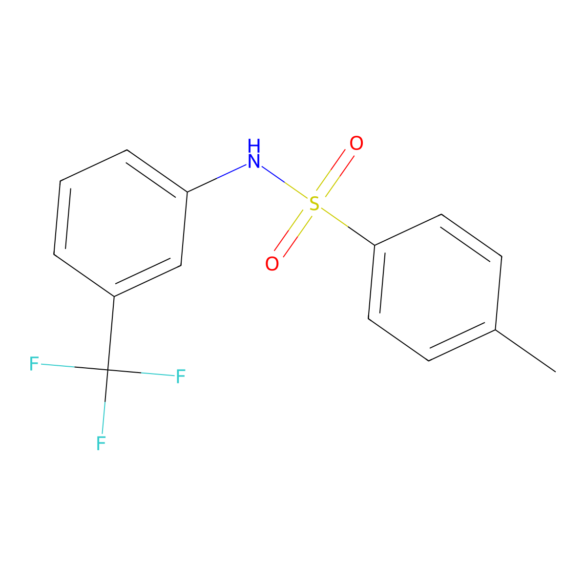 4-methyl-N-(3-(trifluoromethyl)phenyl)benzenesulfonamide molecular structure, CAS 1584-58-3