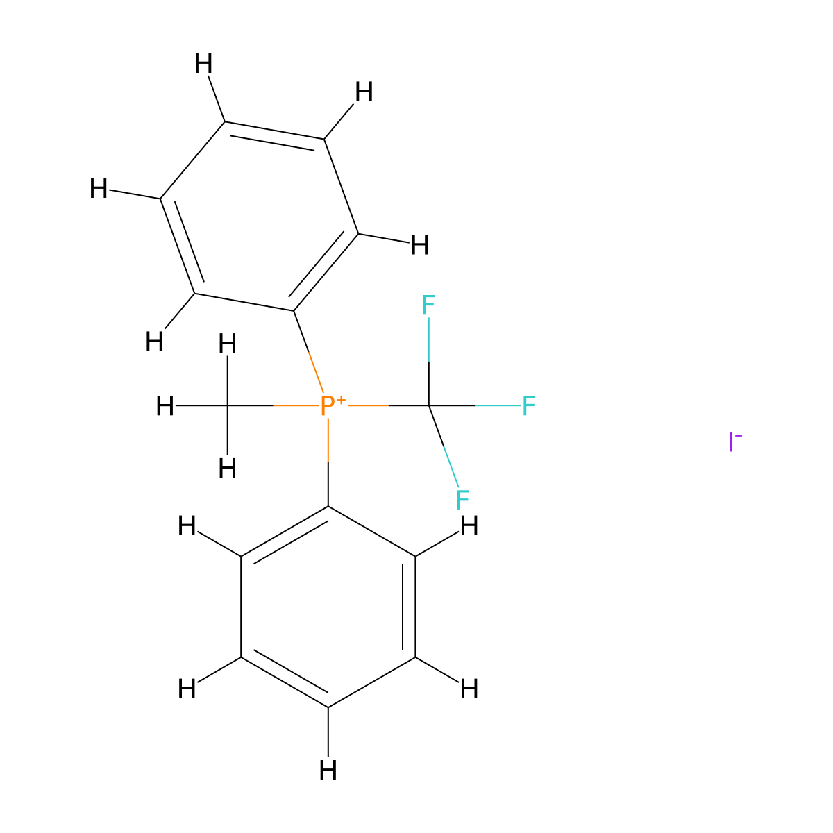 Methyldiphenyl(trifluoromethyl)phosphonium iodide molecular structure, CAS 1584-60-7