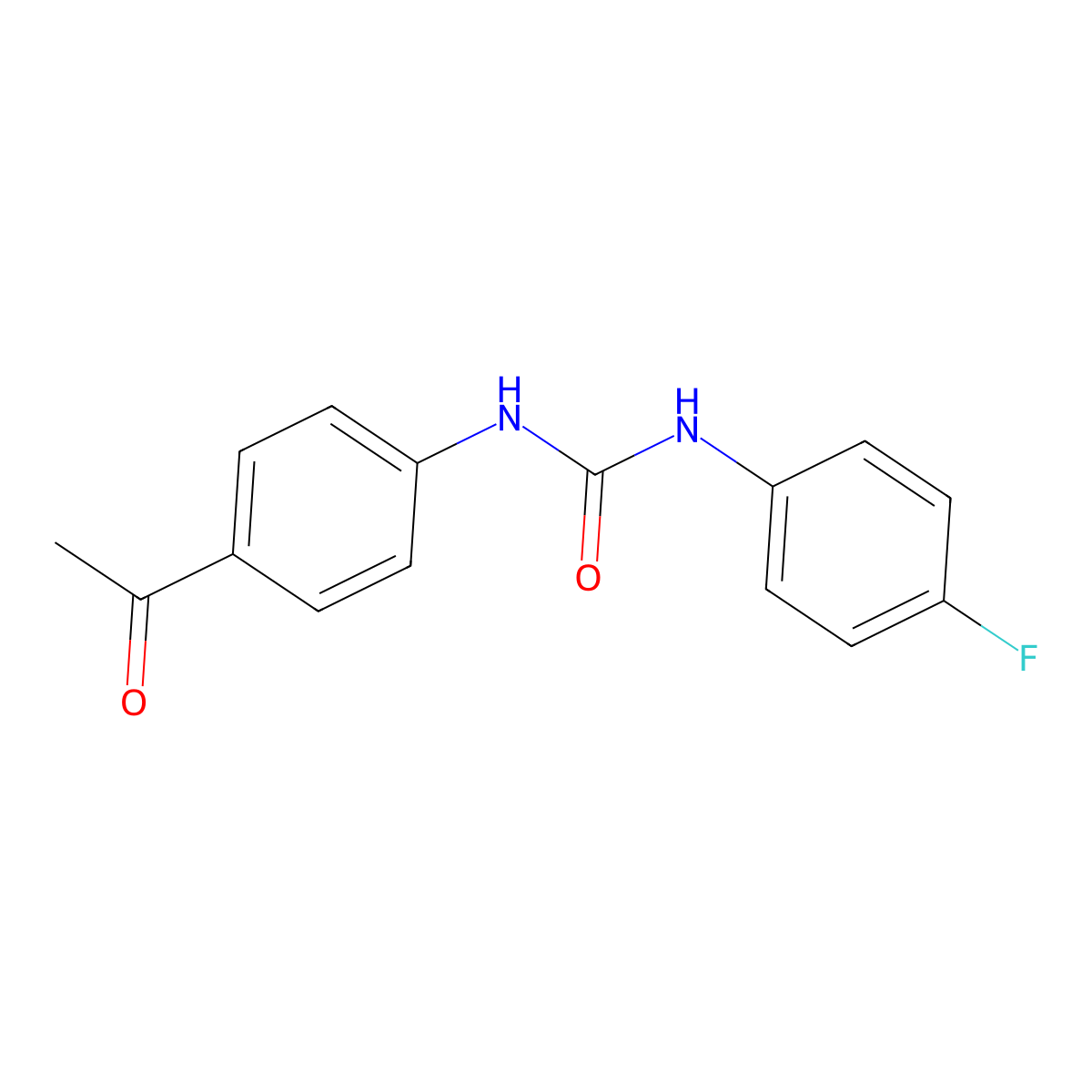 n-(4-Acetylphenyl)-n'-(4-fluorophenyl)urea molecular structure, CAS 1584-63-0