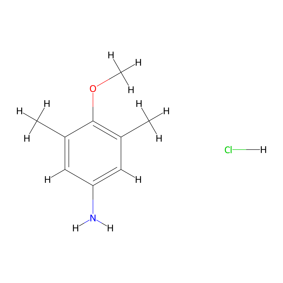 4-Methoxy-3,5-dimethylaniline HCl molecular structure, CAS 158400-44-3
