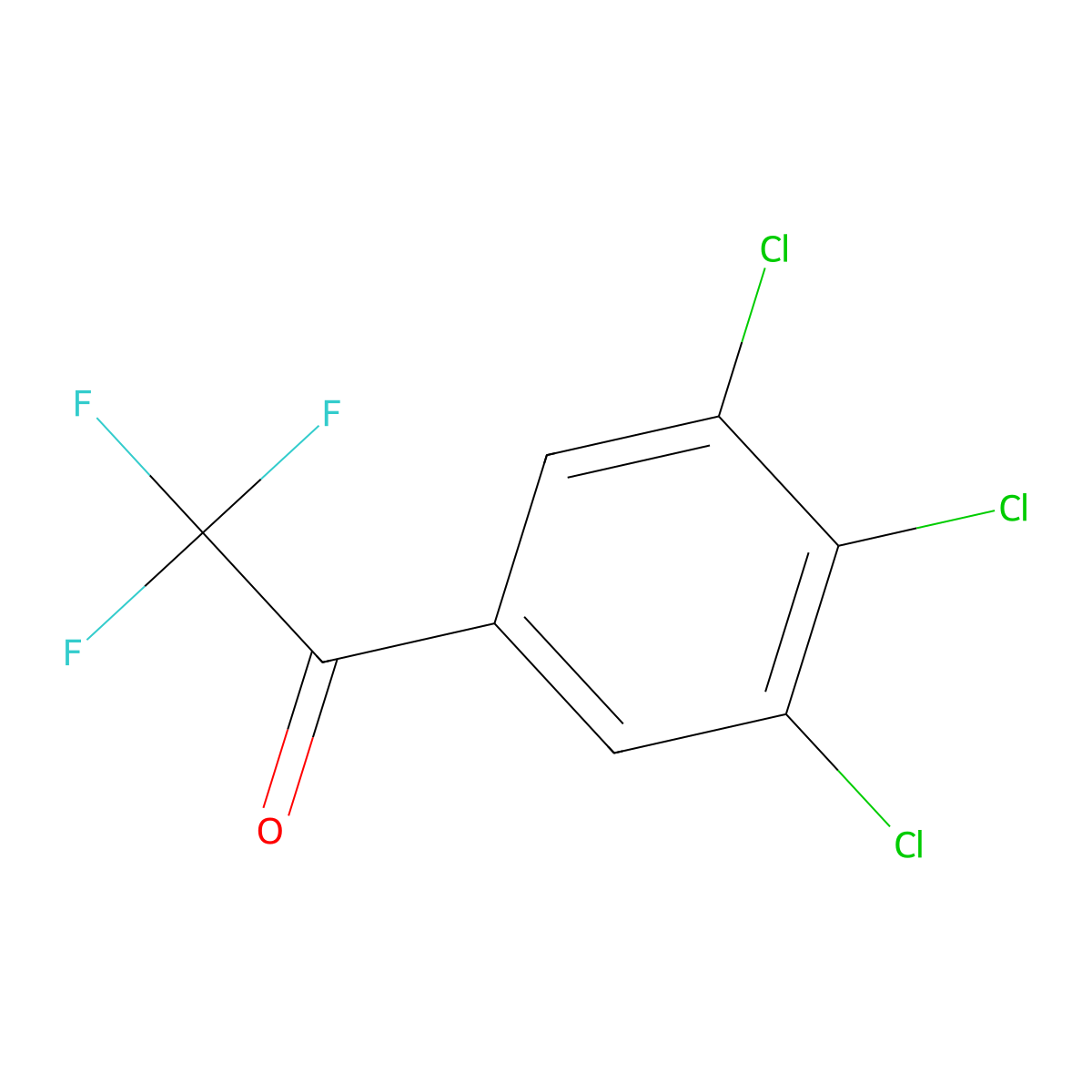 2,2,2-Trifluoro-1-(3,4,5-trichlorophenyl)ethan-1-one molecular structure, CAS 158401-00-4