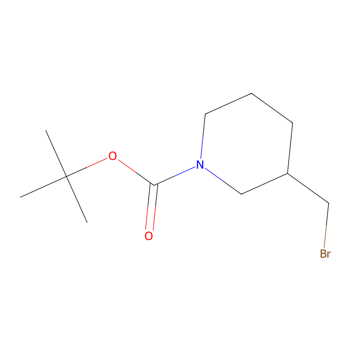 (S)-tert-Butyl 3-(bromomethyl)piperidine-1-carboxylate molecular structure, CAS 158406-99-6