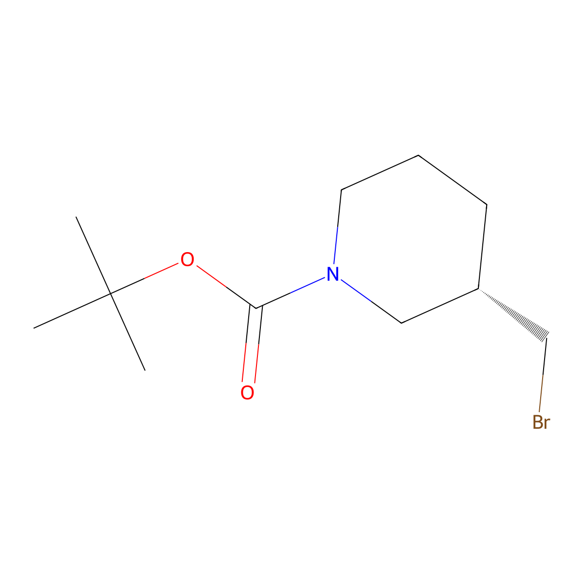 (S)-tert-Butyl 3-(bromomethyl)piperidine-1-carboxylate molecular structure, CAS 158406-99-6