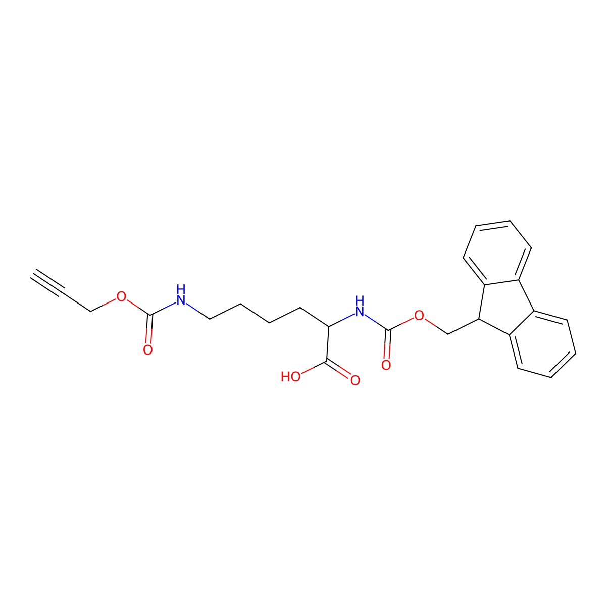 N2-Fmoc-N6-[(propargyloxy)carbonyl]-L-lysine molecular structure, CAS 1584133-25-4