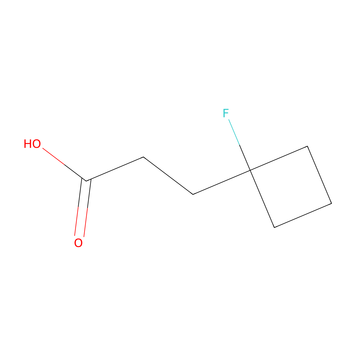 3-(1-Fluorocyclobutyl)propanoic acid molecular structure, CAS 1584139-28-5