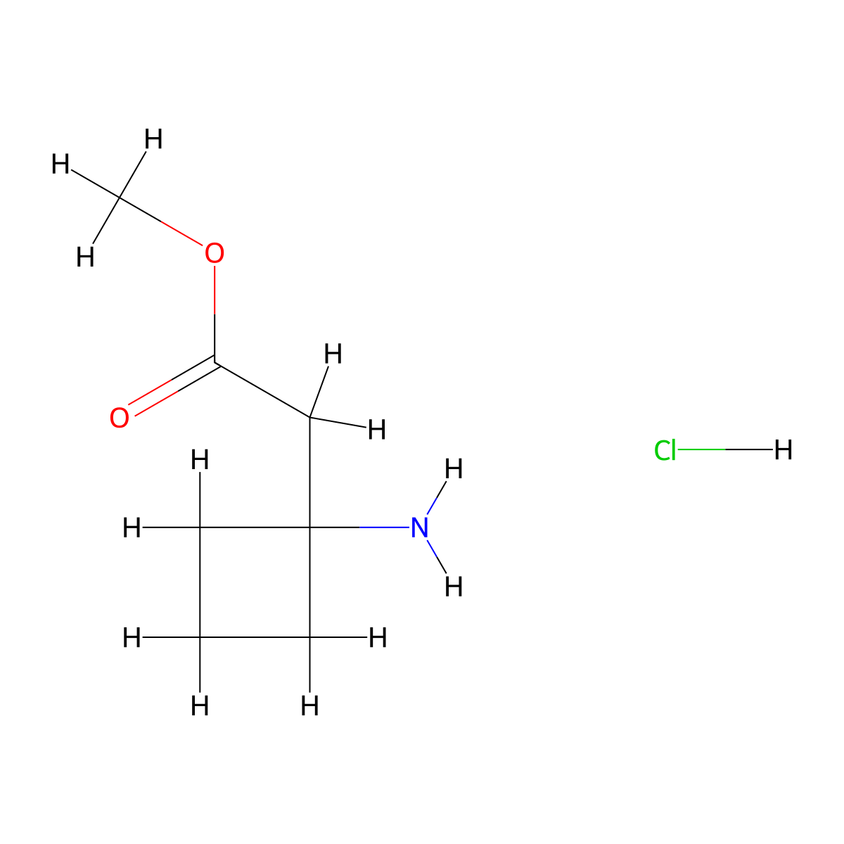 Methyl 2-(1-aminocyclobutyl)acetate hydrochloride molecular structure, CAS 1584148-97-9