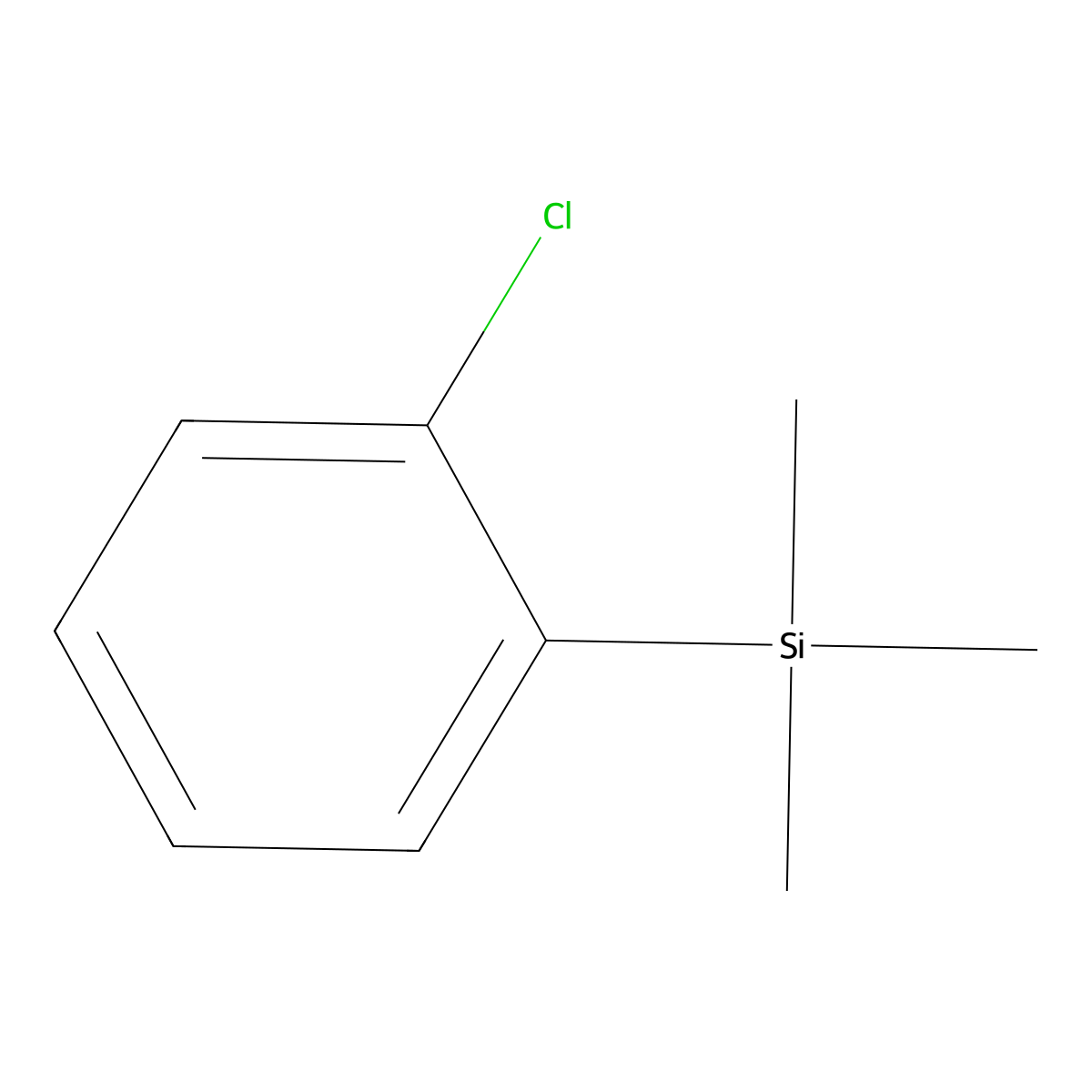 Silane, (chlorophenyl)trimethyl- molecular structure, CAS 15842-76-9