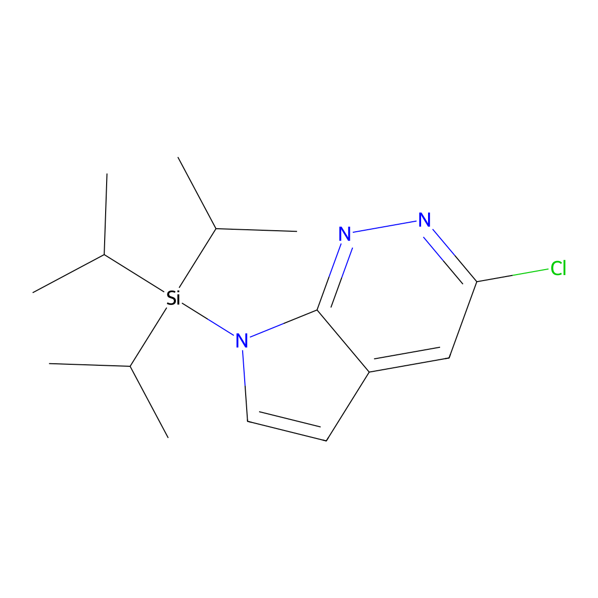3-Chloro-7-(triisopropylsilyl)-7H-pyrrolo[2,3-C]pyridazine molecular structure, CAS 1584227-15-5