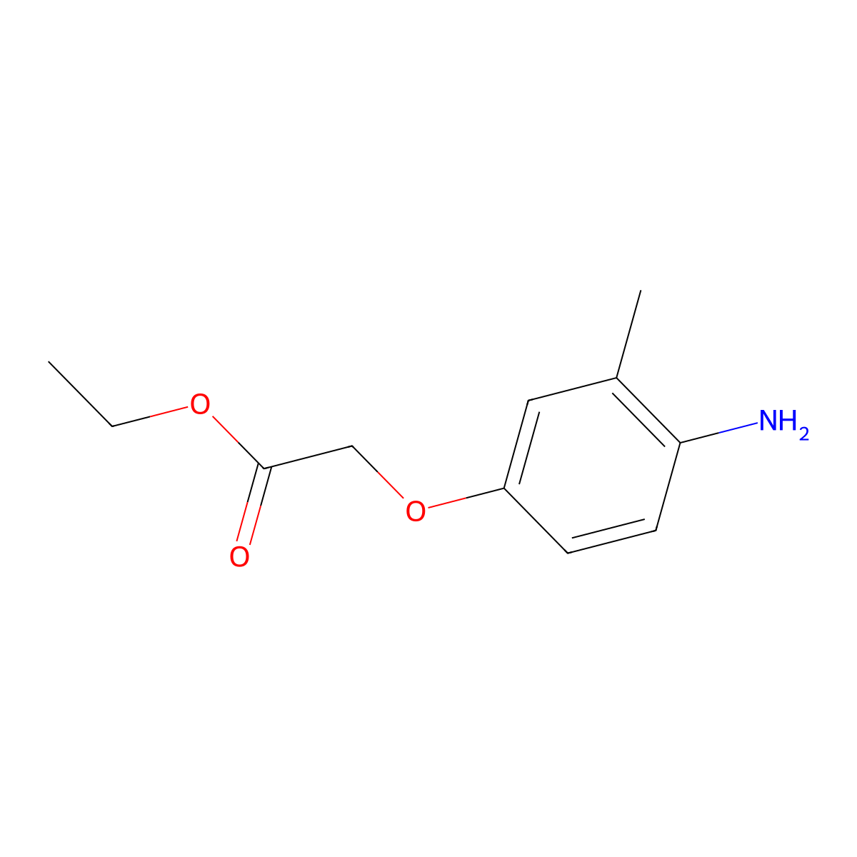 Ethyl 2-(4-amino-3-methylphenoxy)acetate molecular structure, CAS 158425-73-1