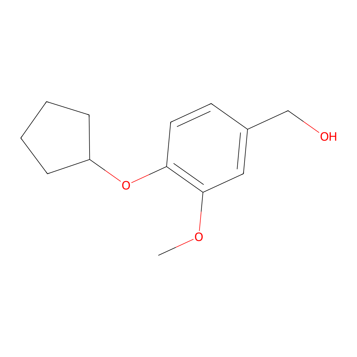 (4-(Cyclopentyloxy)-3-methoxyphenyl)methanol molecular structure, CAS 158429-18-6