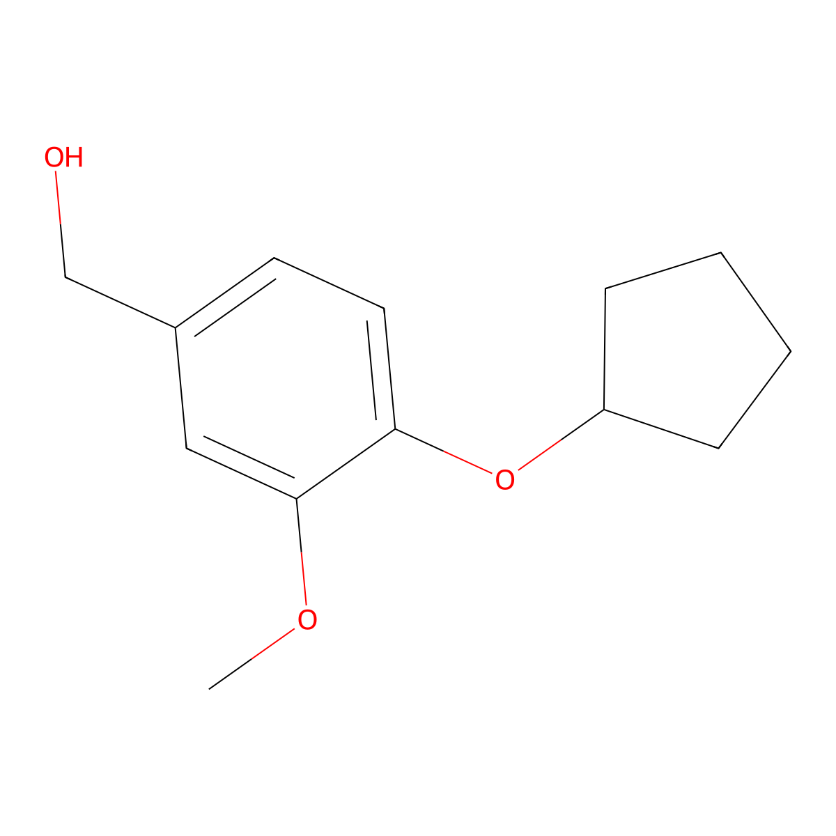 (4-(Cyclopentyloxy)-3-methoxyphenyl)methanol molecular structure, CAS 158429-18-6